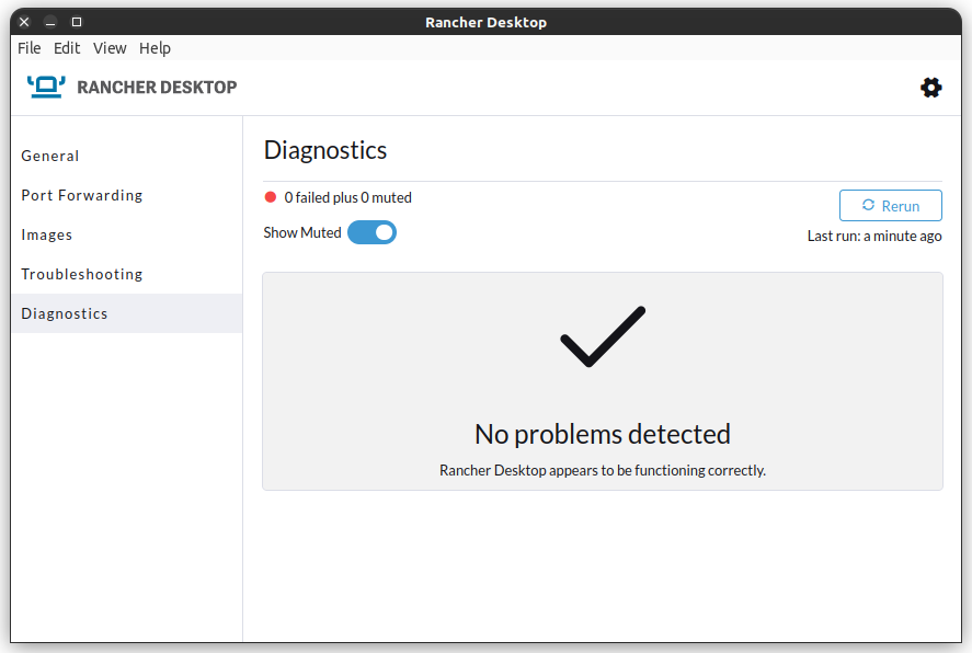 Rancher Desktop - Diagnostics