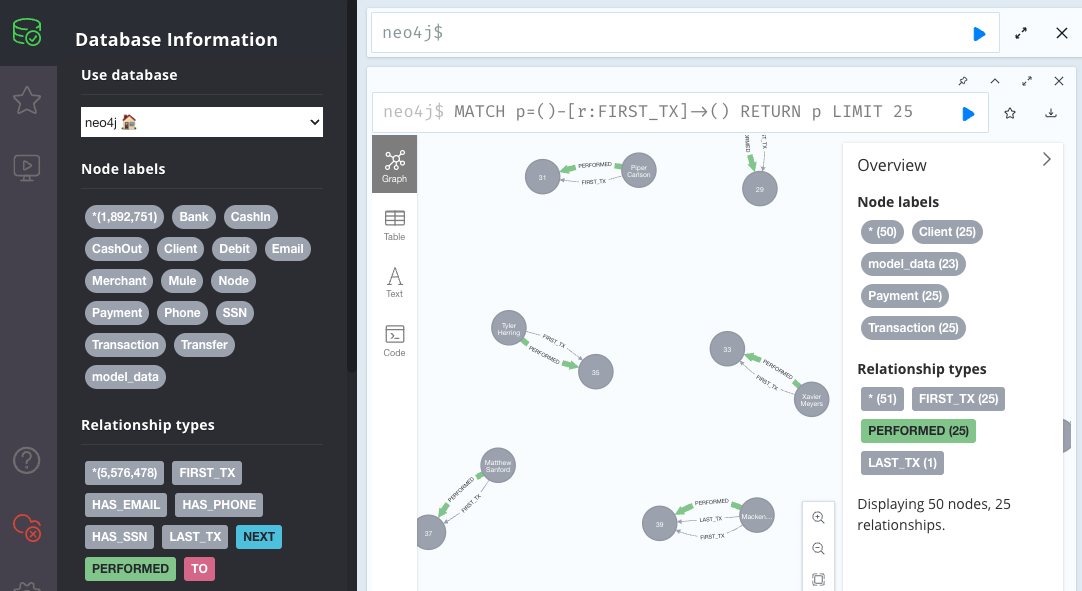 Neo4j web UI